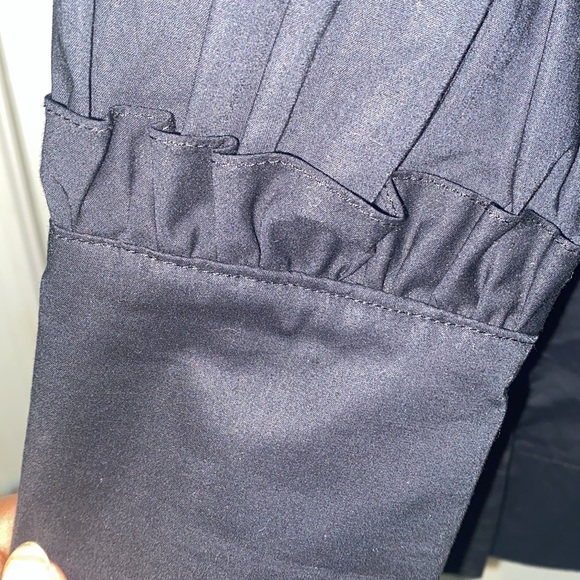 BWT Pearl by Lela Rose Pretty Black Cotton poplin with lace trim top size 2 - Picture 6 of 8